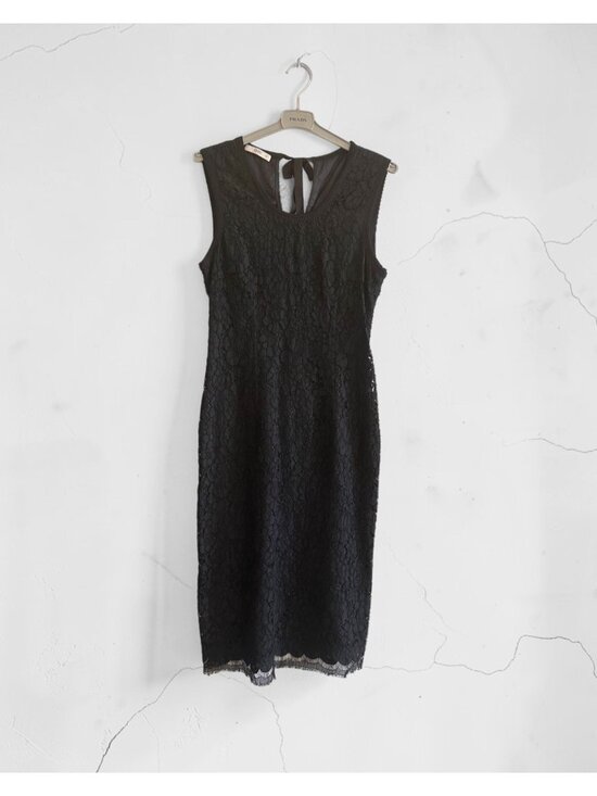 Prada Dresses & Skirts - Prada Black Lace Dress Navy Underlayer Italy 44 Never Worn Garment Bag